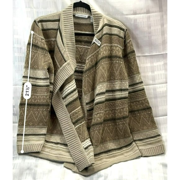 LIZ CLAIRBONE, Women CARDIGAN, long sleeve, COLOR BROWN, SIZE XL - Picture 4 of 13